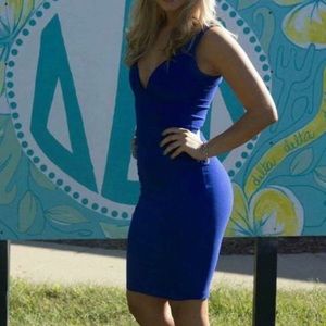 Blue tight long dress